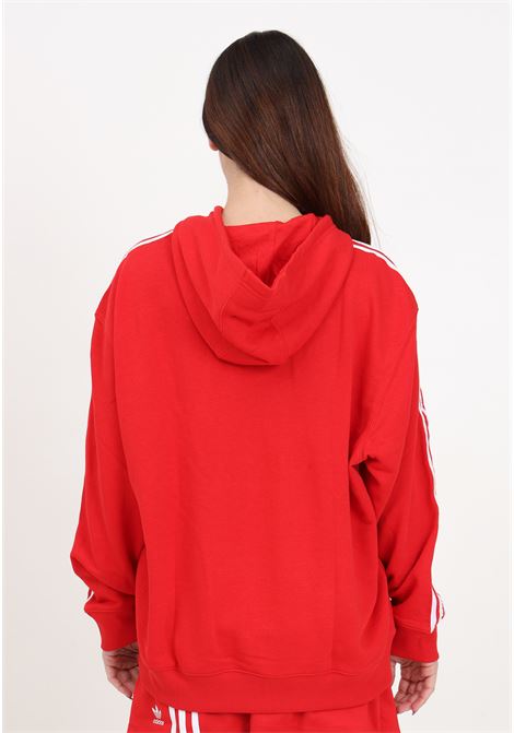 Red and White 3-Stripes Hoodie OS Women's Sweatshirt ADIDAS ORIGINALS | IN8397.